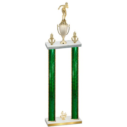 Double Green Glacier Fourth Place Tennis Trophy