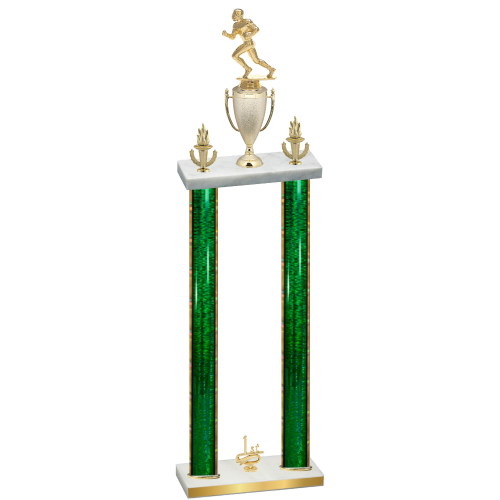 Double Green Glacier First Place Football Trophy