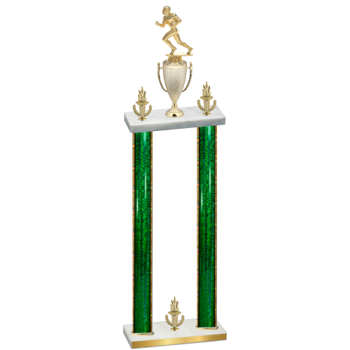 Double Green Glacier Victory Football Trophy
