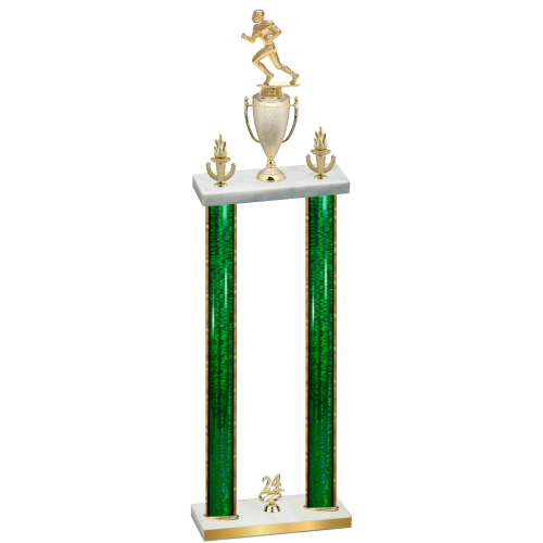 Double Green Glacier Year Football Trophy
