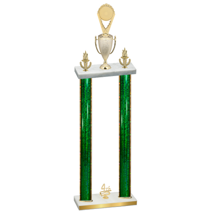 Double Green Glacier Fourth Place Insert Trophy