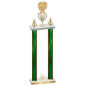 Double Green Glacier Third Place Cheerleading Trophy