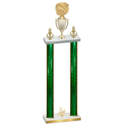 Double Green Glacier Third Place Cheerleading Trophy