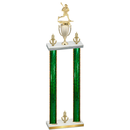 Double Green Glacier Victory Lacrosse Trophy