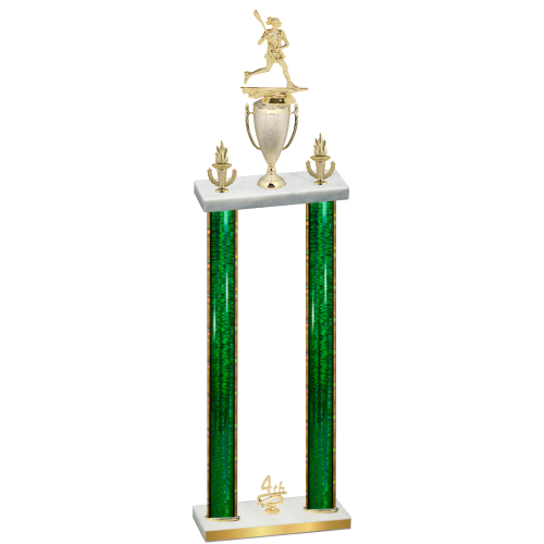 Double Green Glacier Fourth Place Lacrosse Trophy