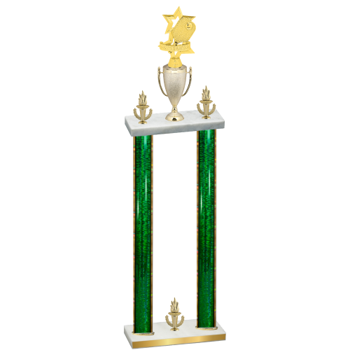 Double Green Glacier Victory Pickleball Trophy