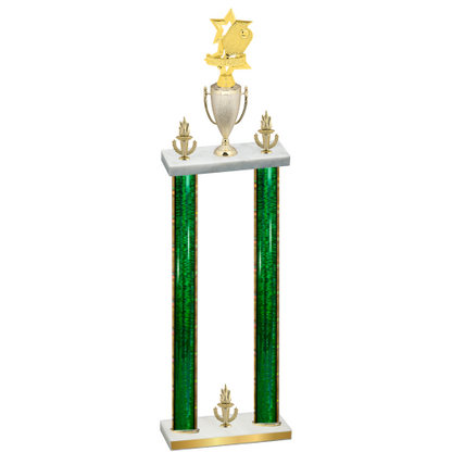 Double Green Glacier Victory Pickleball Trophy