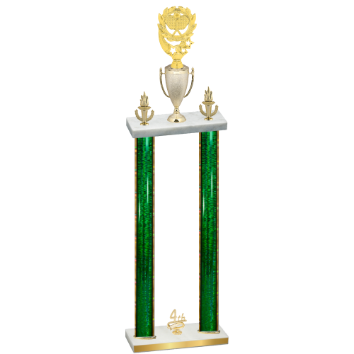 Double Green Glacier Fourth Place Pickleball Trophy