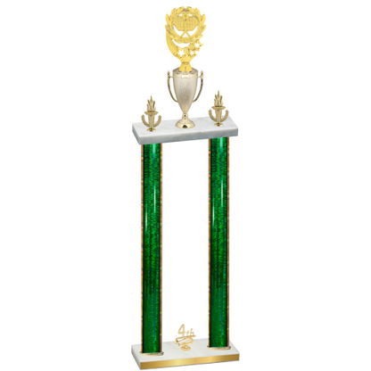 Double Green Glacier Fourth Place Pickleball Trophy