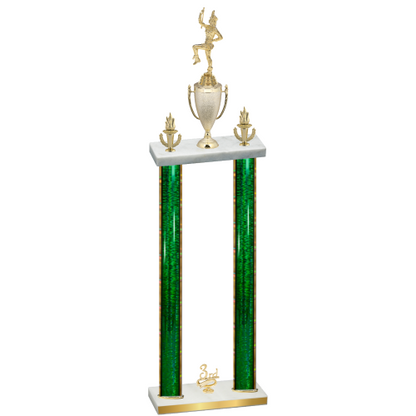 Double Green Glacier Third Place Majorette Trophy