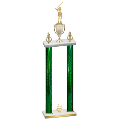 Double Green Glacier Fourth Place Golf Trophy