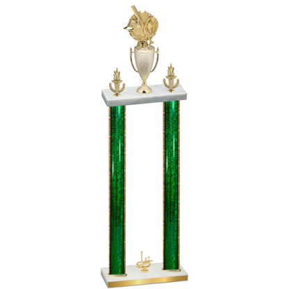 Double Green Glacier First Place Baseball Trophy