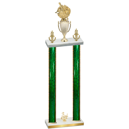 Double Green Glacier Third Place Baseball Trophy
