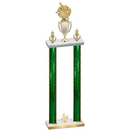 Double Green Glacier Fourth Place Baseball Trophy