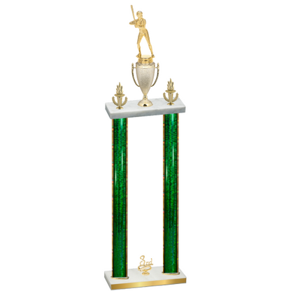 Double Green Glacier Third Place Softball Trophy