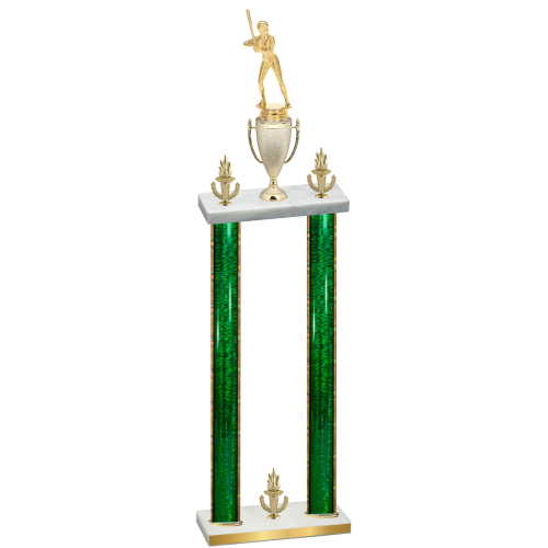 Double Green Glacier Victory Softball Trophy