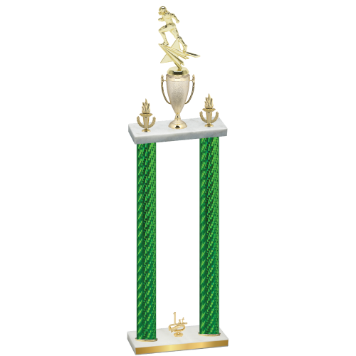 Double Green Carbon Fiber First Place Football Trophy