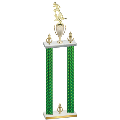 Double Green Carbon Fiber Victory Football Trophy