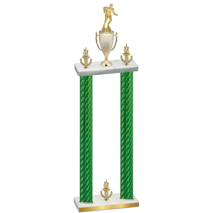 Double Green Carbon Fiber Victory Rugby Trophy