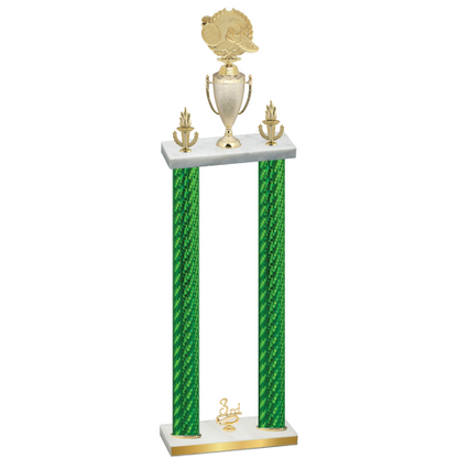 Double Green Carbon Fiber Third Place Running Trophy