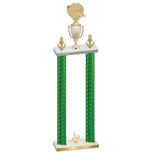 Double Green Carbon Fiber Fourth Place Running Trophy