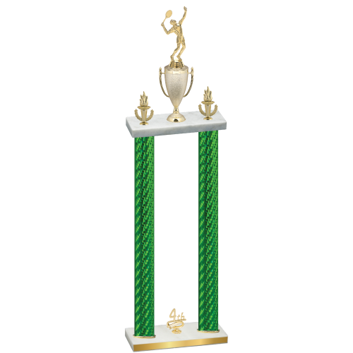 Double Green Carbon Fiber Fourth Place Tennis Trophy