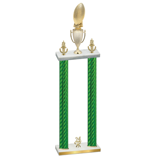 Double Green Carbon Fiber Year Football Trophy