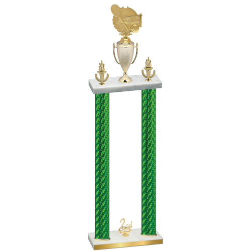Double Green Carbon Fiber Second Place Tennis Trophy