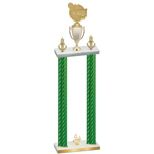 Double Green Carbon Fiber Fourth Place Tennis Trophy