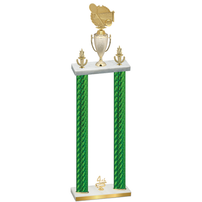 Double Green Carbon Fiber Fourth Place Tennis Trophy