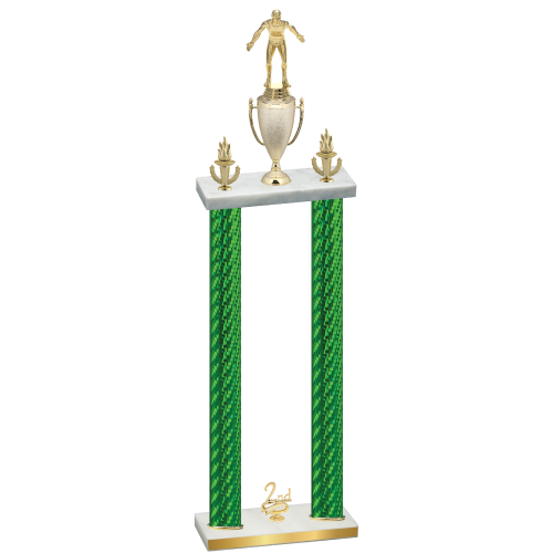 Double Green Carbon Fiber Second Place Wrestling Trophy