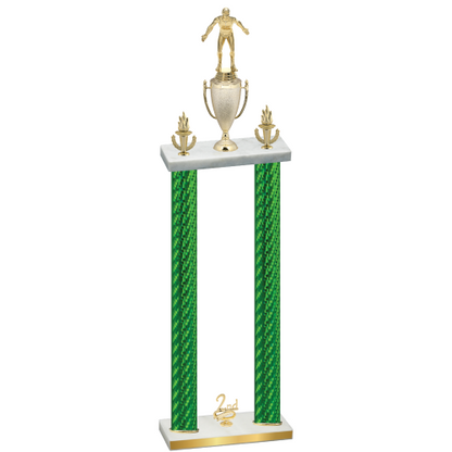 Double Green Carbon Fiber Second Place Wrestling Trophy