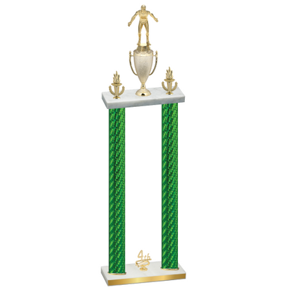 Double Green Carbon Fiber Fourth Place Wrestling Trophy