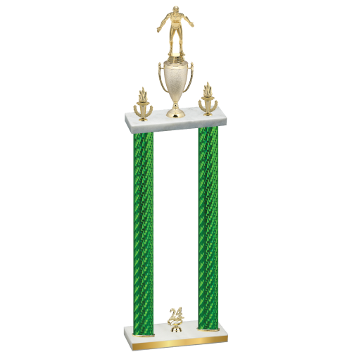 Double Green Carbon Fiber Year Wrestling Trophy