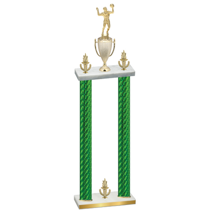 Double Green Carbon Fiber Victory Volleyball Trophy
