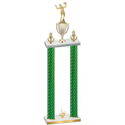 Double Green Carbon Fiber First Place Volleyball Trophy