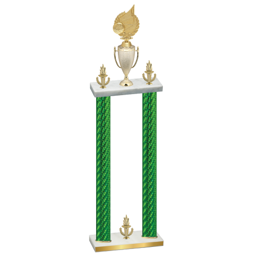 Double Green Carbon Fiber Victory Volleyball Trophy