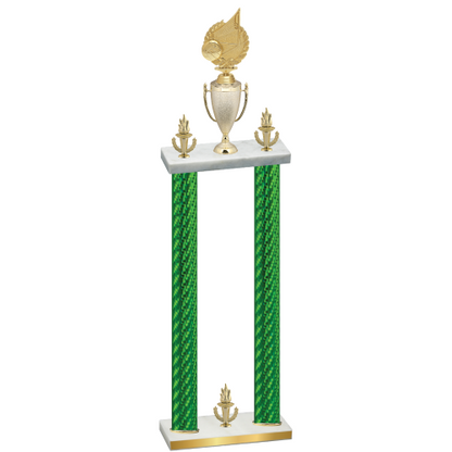 Double Green Carbon Fiber Victory Volleyball Trophy
