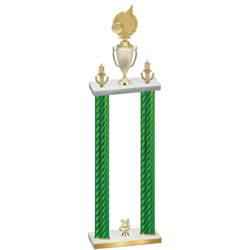 Double Green Carbon Fiber Year Volleyball Trophy