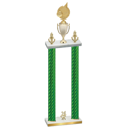 Double Green Carbon Fiber Year Volleyball Trophy