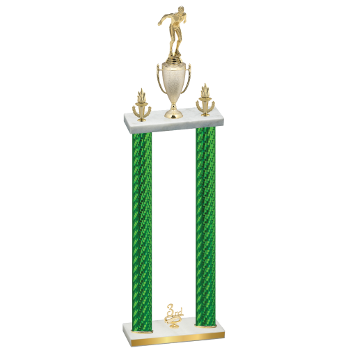 Double Green Carbon Fiber Third Place Swimming Trophy