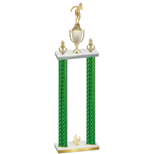Double Green Carbon Fiber Fourth Place Tennis Trophy