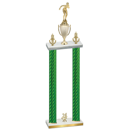Double Green Carbon Fiber Year Tennis Trophy