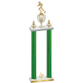 Double Green Carbon Fiber Fourth Place Football Trophy