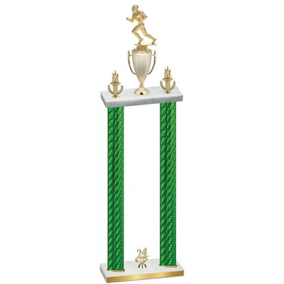 Double Green Carbon Fiber Year Football Trophy
