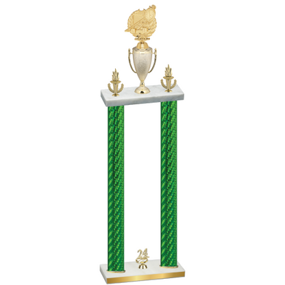 Double Green Carbon Fiber Year Swimming Trophy