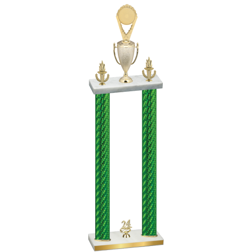 Double Green Carbon Fiber Year Insert Trophy