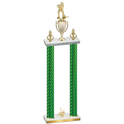 Double Green Carbon Fiber First Place Hockey Trophy