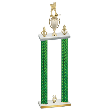 Double Green Carbon Fiber Year Hockey Trophy