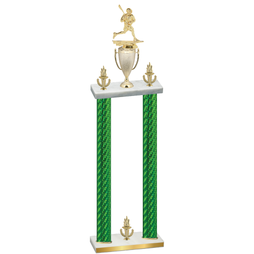 Double Green Carbon Fiber Victory Lacrosse Trophy